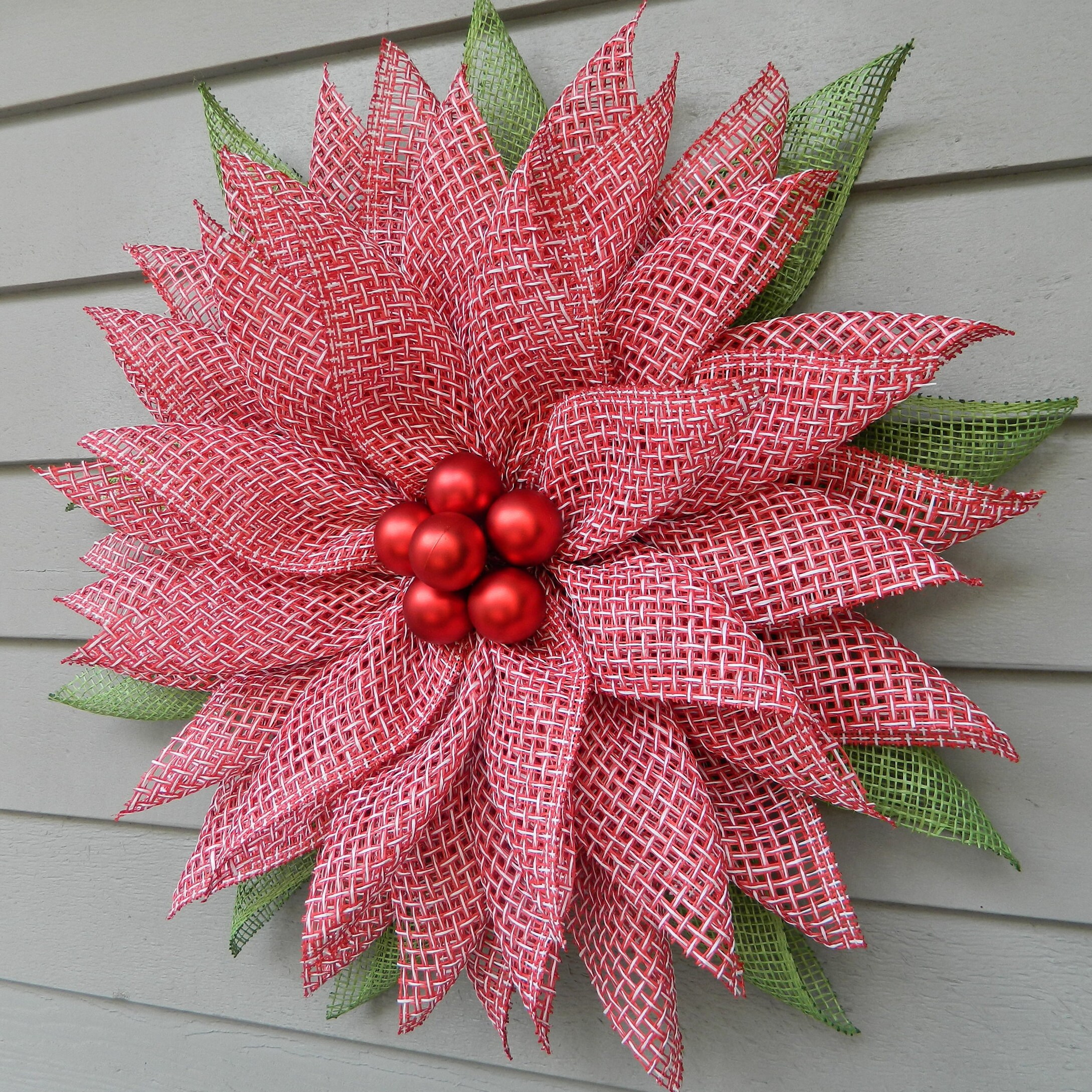 Spring Summer Flower Front Door Wreath Poinsettia Wreath