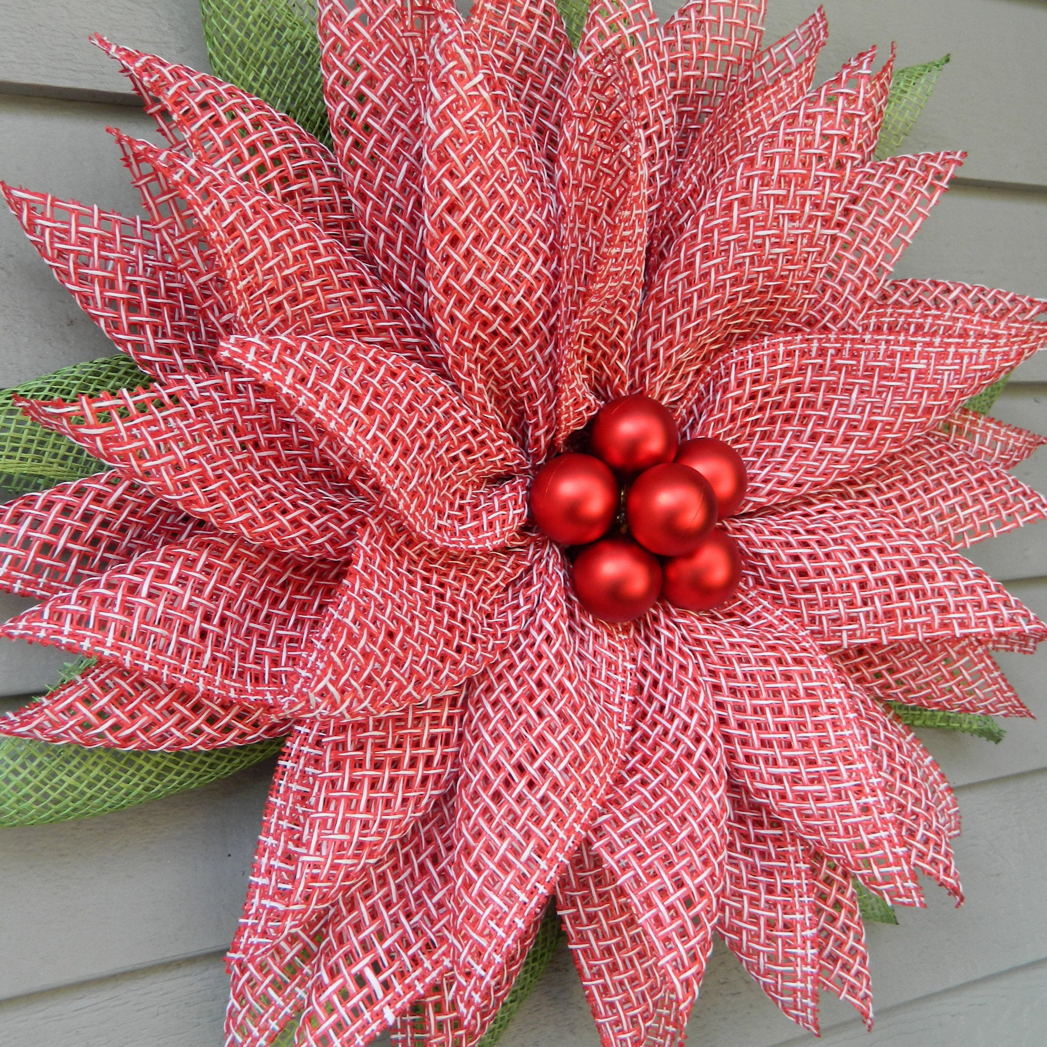 Spring Summer Flower Front Door Wreath Poinsettia Wreath