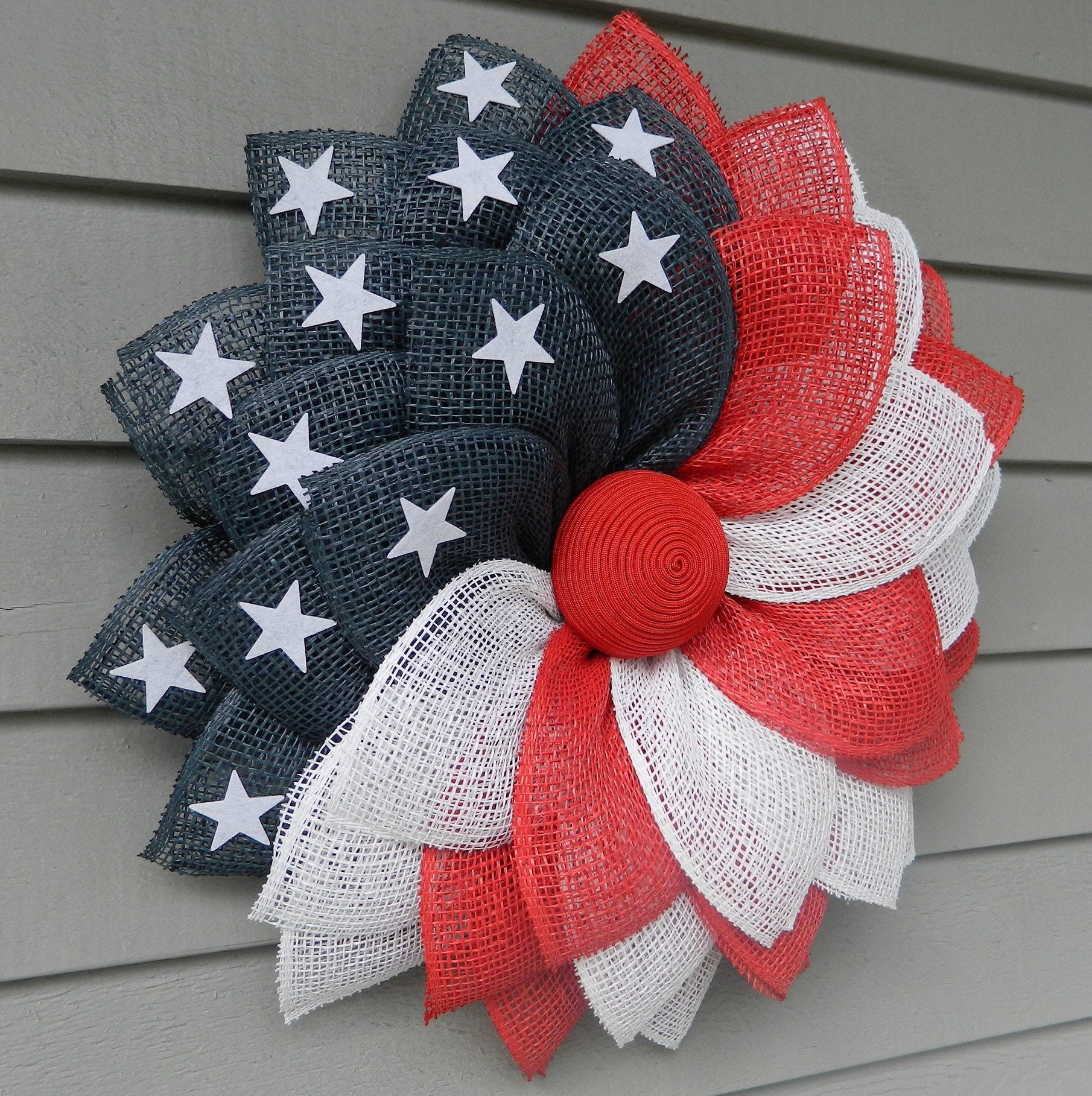 American Flag Front Door Wreath, Patriotic Wreath, July 4th Wreath, USA ...