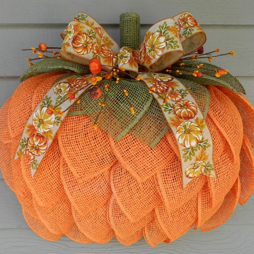 Fall Burlap Wreathfall Door Wreathfall Wreaths for Front Etsy