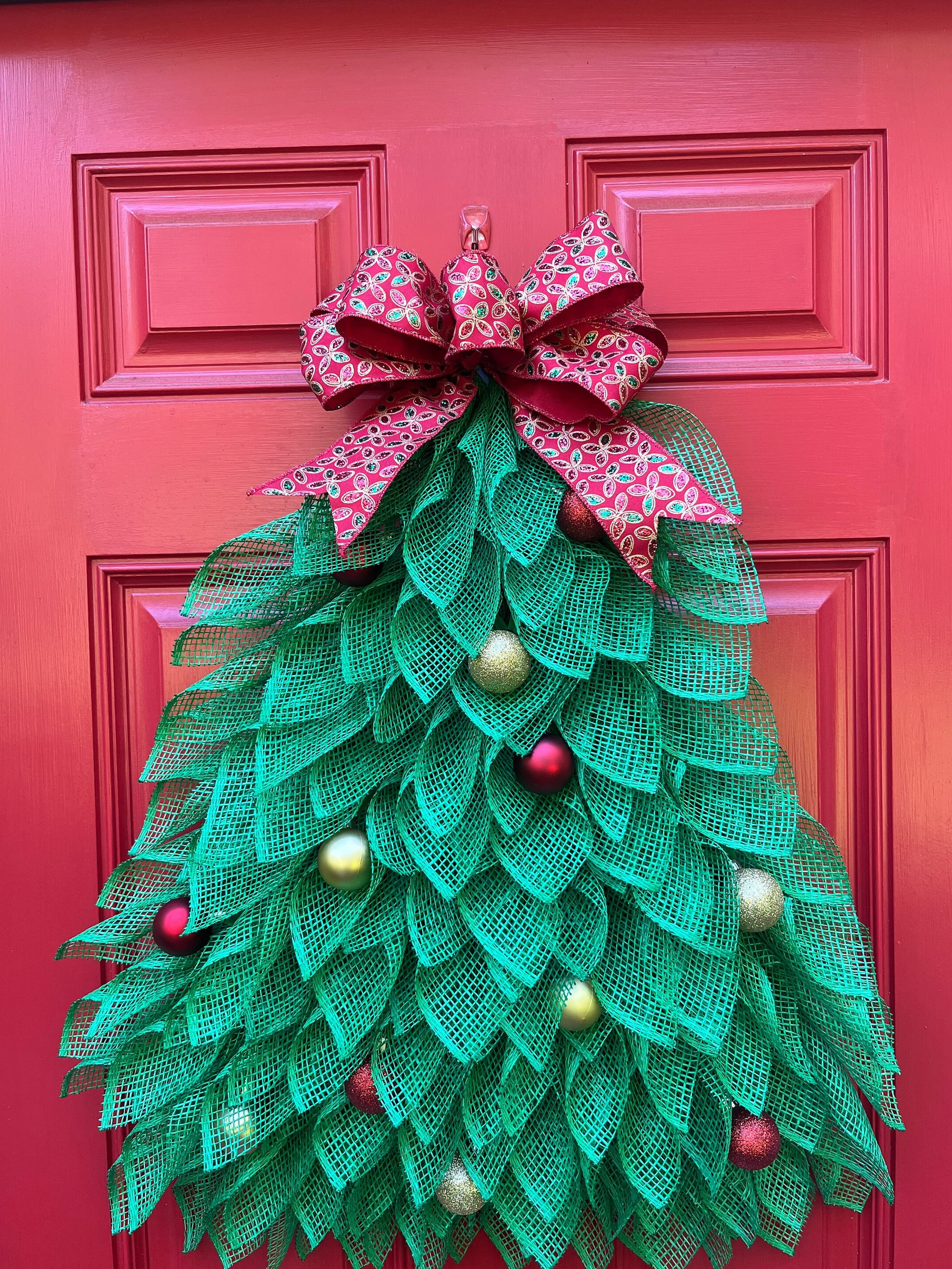Christmas Tree Wreath Mesh Christmas Tree Wreath Christmas