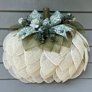 Pumpkin Wreath for Front Door, Pumpkin Door Hanger, 3D Pumpkin Wreath, Burlap Mesh Pumpkin, Fall Door Wreaths, Fall Farmhouse Wreath