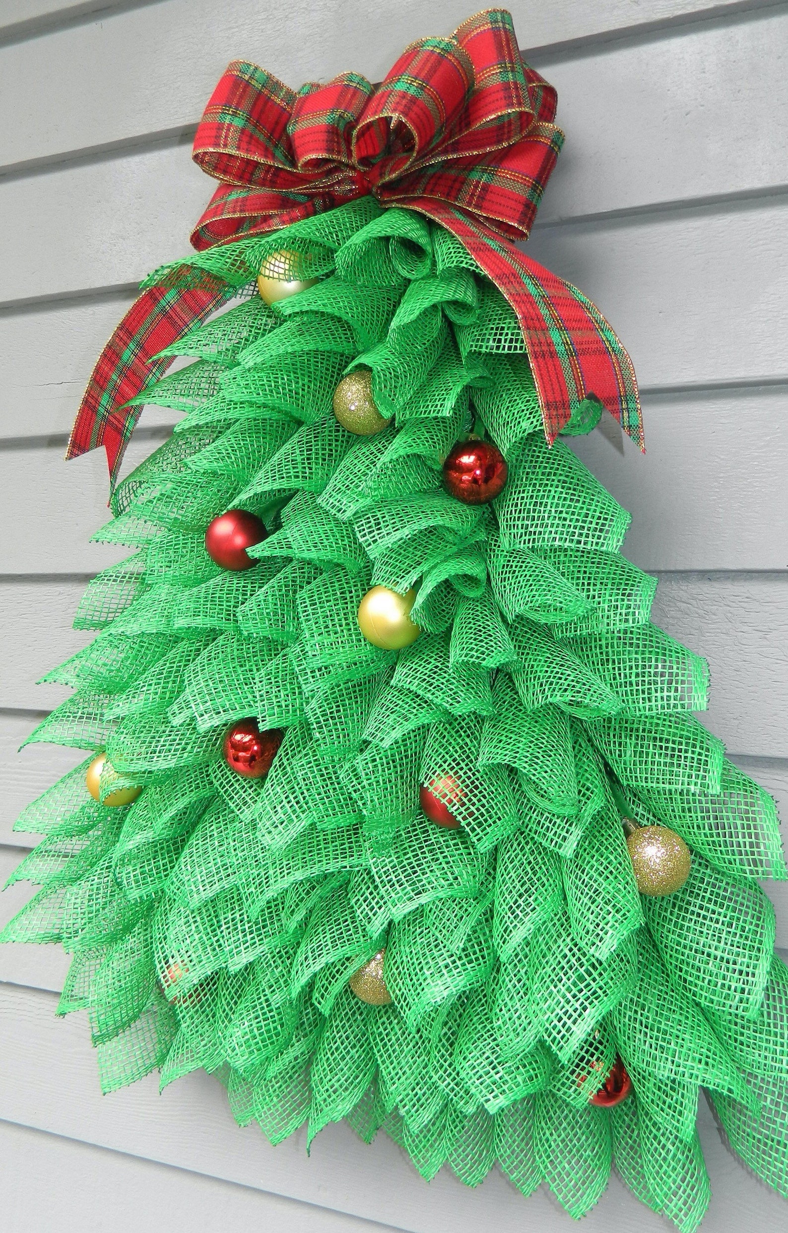 Christmas Tree Wreath Mesh Christmas Tree Wreath Christmas Etsy
