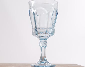 Fostoria Virginia Light Blue Water Glass, Vintage Drinkware