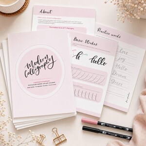 Calligraphy Workbook for Beginners Modern Hand Lettering Practice Sheets Easy Calligraphy No Special Tools Lettering Instant Printable