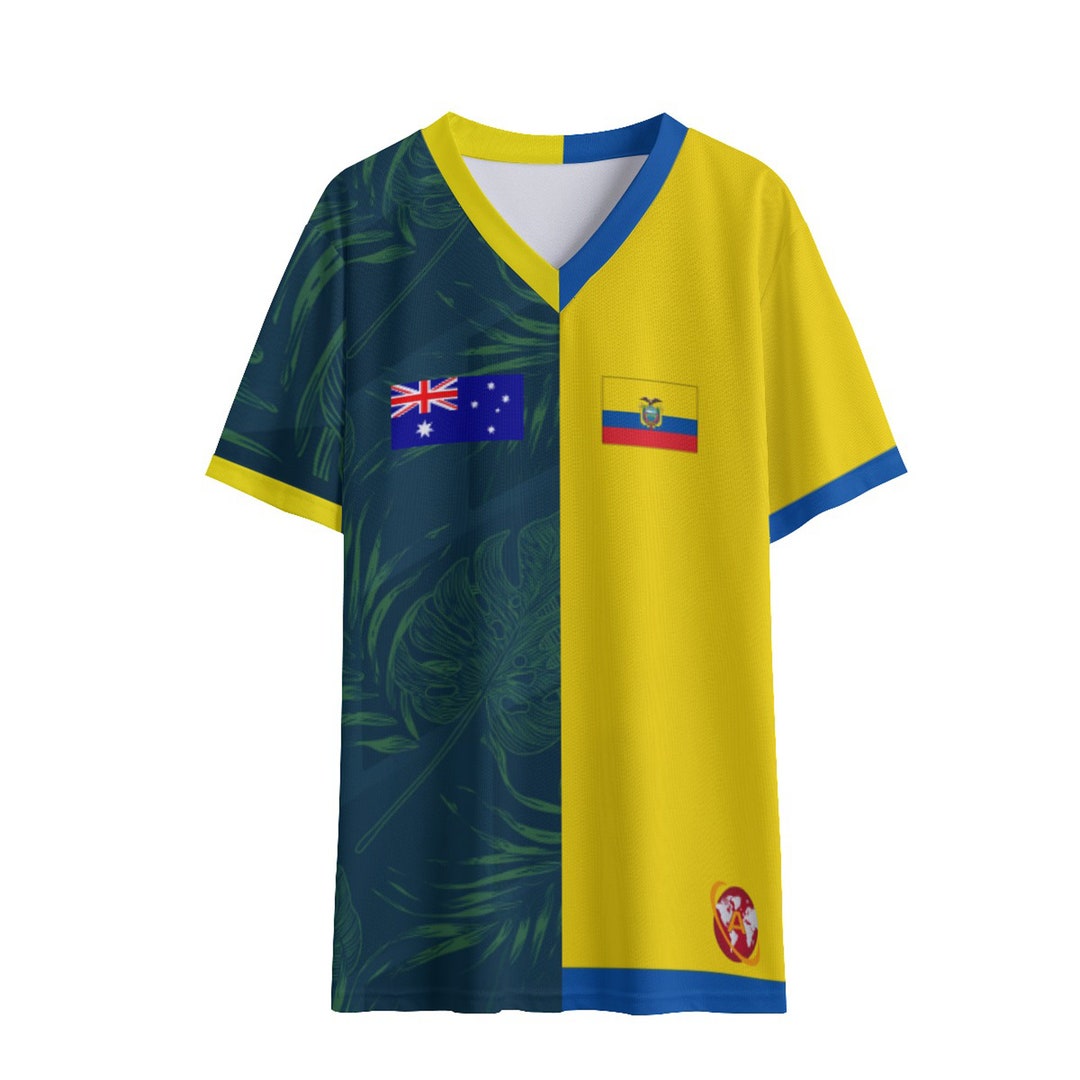 Half Australia and Half Ecuador Amolep Multinational Football /soccer Jersey Etsy