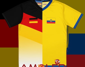 Half Germany Half Ecuador Soccer/Football Jersey • Dual Flag Unisex Football Shirt • Binational Heritage Kit