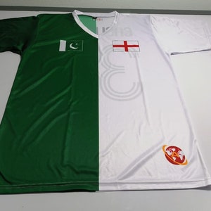 Half Pakistan and Half England Amolep Multinational football/soccer Jersey