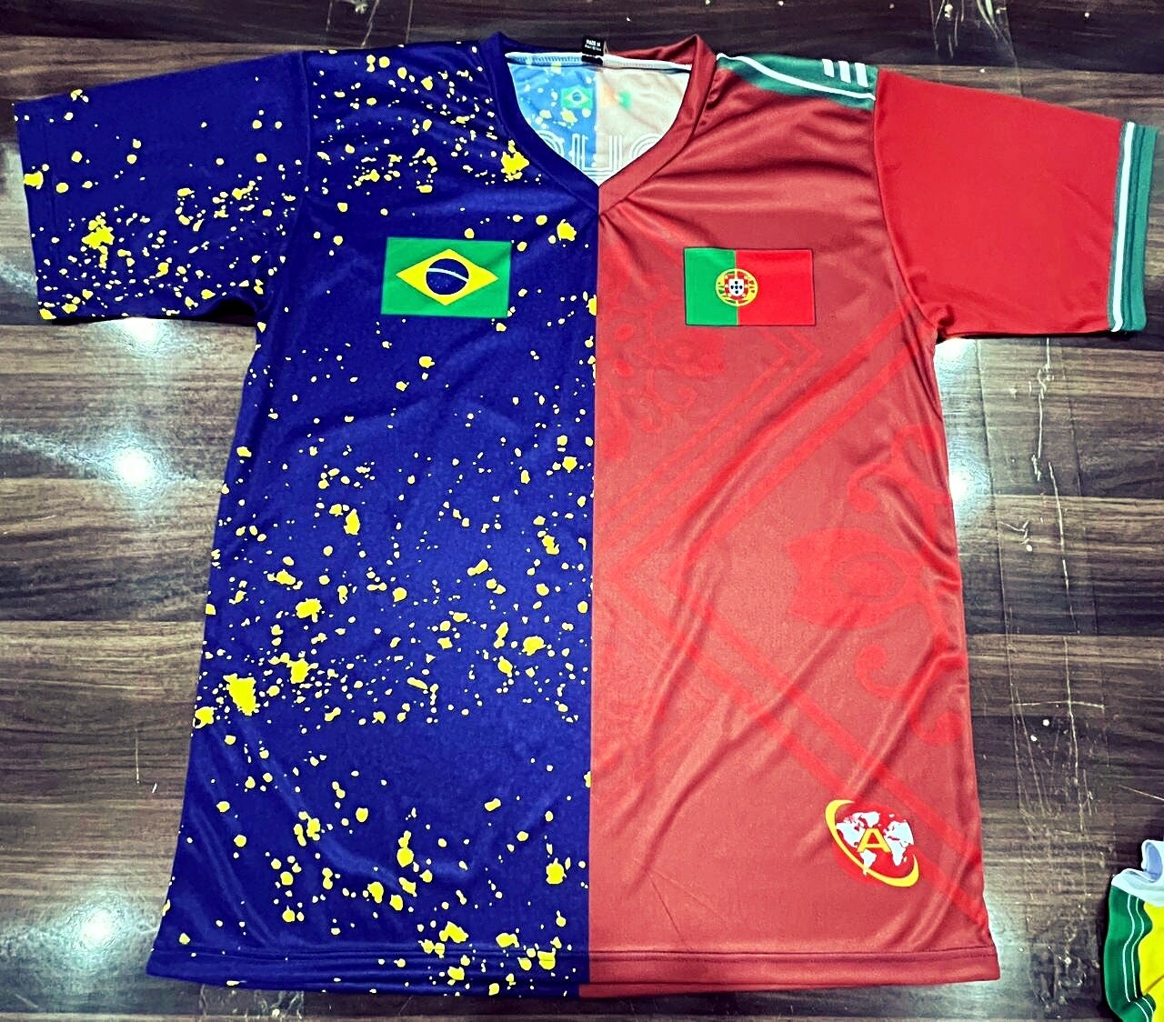 Half Brazil and Half Portugal Multinational Football/soccer pic