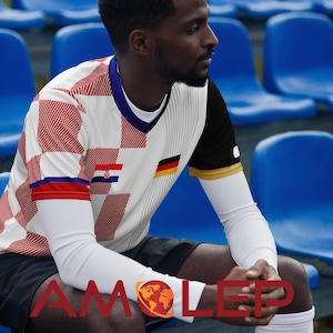 Camiseta de fútbol unisex Amolep Multinacional Binacional, mitad Croacia y mitad Alemania imagen 3