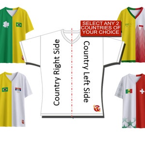 Half and Half Customisable Amolep Multinational football /soccer Jersey image 1