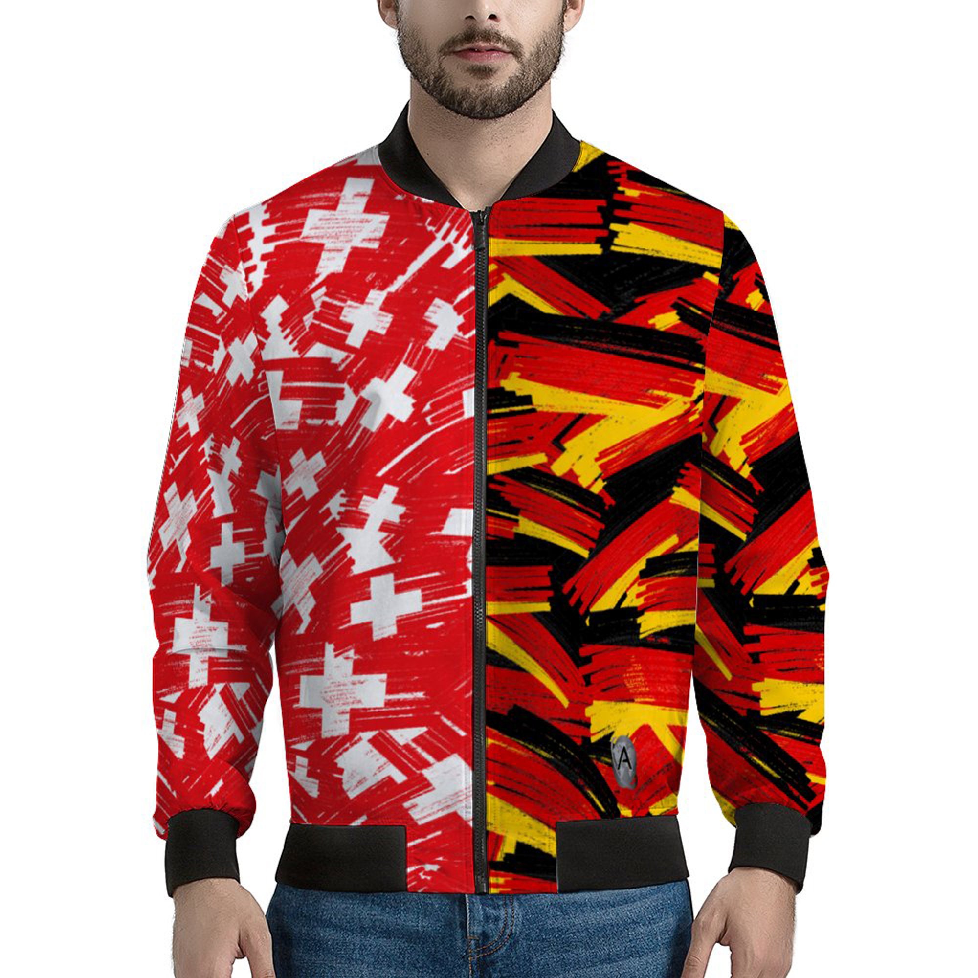 Multiple Country Jacket Double/combo Flag Half and Half Bomber Jacket - Customizable (select ...