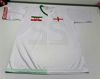 Half Iran and Half England Amolep Multinational football /soccer Jersey