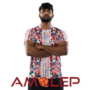 Half en half aanpasbaar Amolep Multinational Unisex voetbal/voetbalshirt