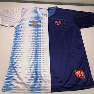 Half Argentina and Half Australia Amolep Multinational football /soccer Jersey