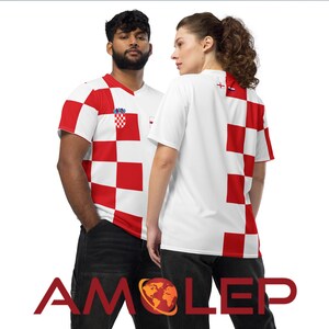 Camiseta de fútbol unisex binacional mitad Croacia mitad Inglaterra imagen 2