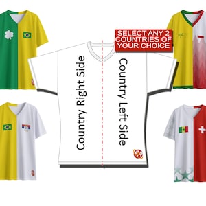 Half and Half Customizable Amolep Multinational Kids football /soccer Jersey