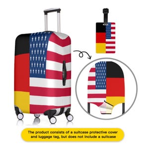 Aangepaste/personaliseerbare dubbele/dubbele vlag bagagehoes met of zonder tagset, kofferhoes, bagagehoes voor dames, bagagehoes voor mannen