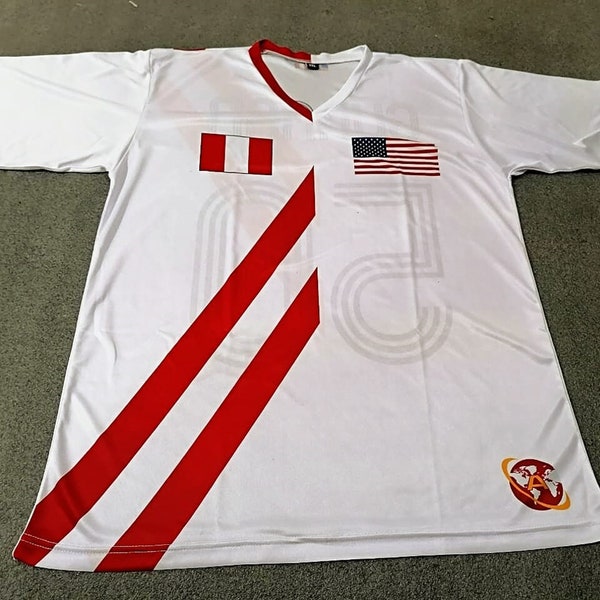 Half Peru Half United States (USA)Soccer/Football Jersey