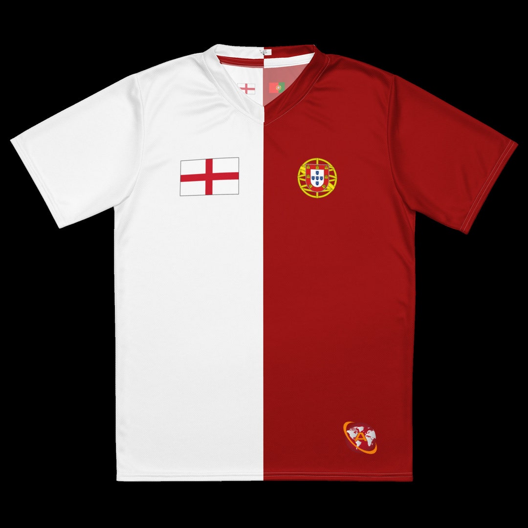 Half England Half Portugal Soccer/football Jersey Etsy UK