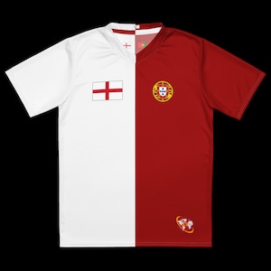 Half England Half Portugal Soccer/Football Jersey