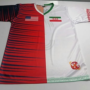 Half United States of America (USA) and Half Iran Amolep Multinational football/soccer Jersey
