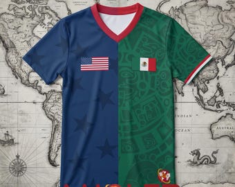 Unisex Custom Binational Soccer Jersey • Split Flag Shirt • Choose Any 2 Countries • Dual Heritage Sportswear. House Divided Jersey