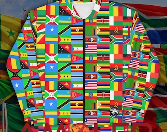 Proud Africa Flags Unisex Bomber Jacket • Warm Fleece Unisex Outerwear • Pan-African Pride Style