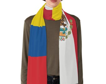 Dual Flag Soccer Scarf • Lightweight Custom Fan Scarf • Unisex Heritage Wrap