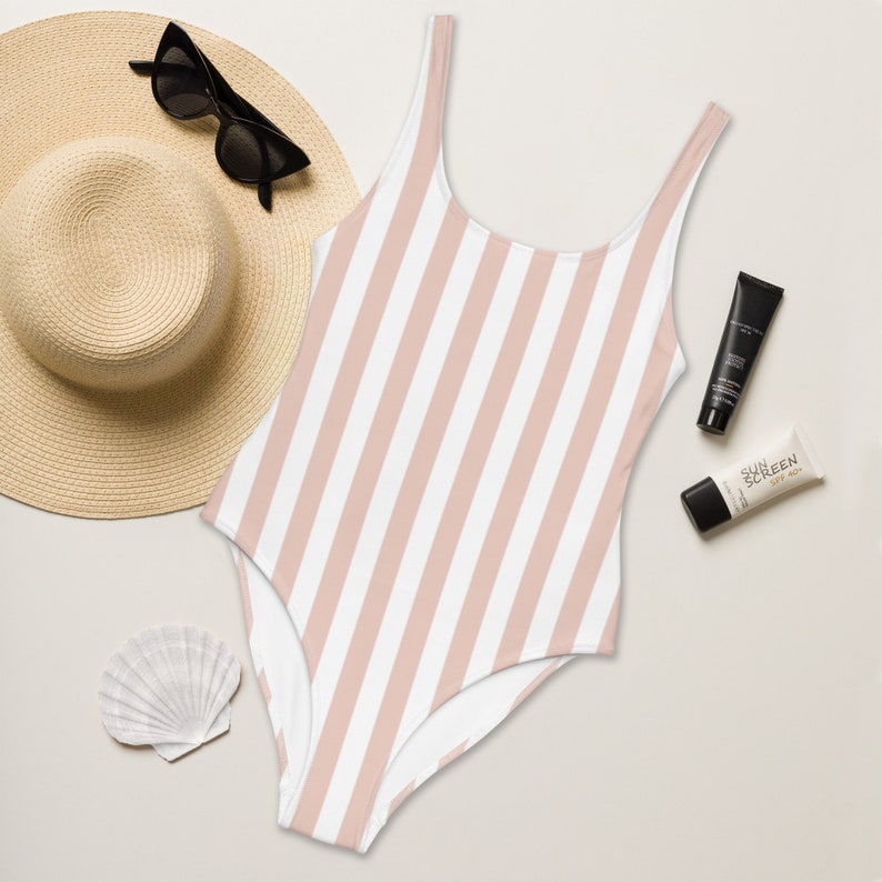Pink Striped Swimsuit