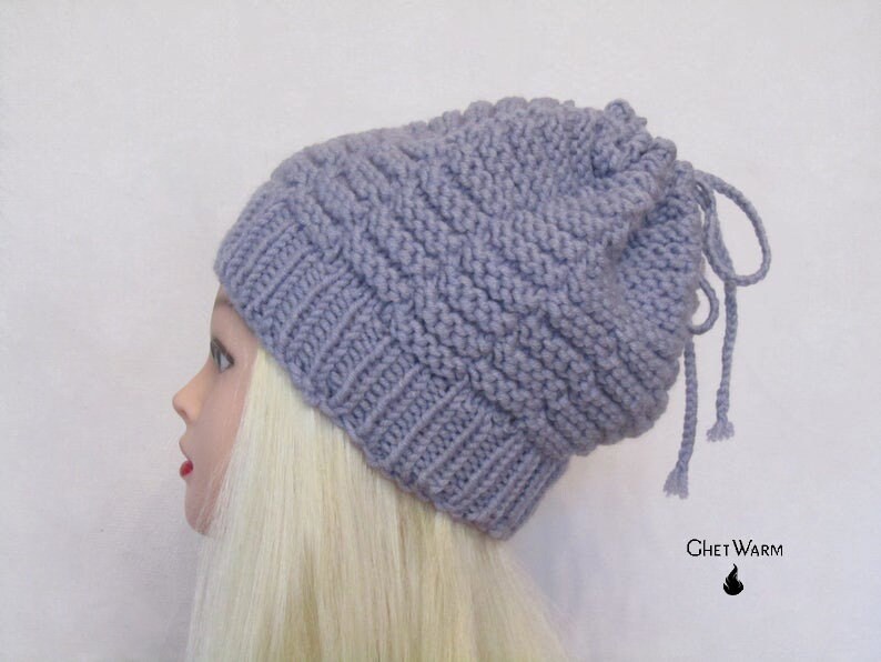 Wool Handmade Knitten Hat Transformer Scarf. Hair Bows. Gray Women Hat Transformer. Head Accessories. Ear Warmer. Winter Headdress. image 1
