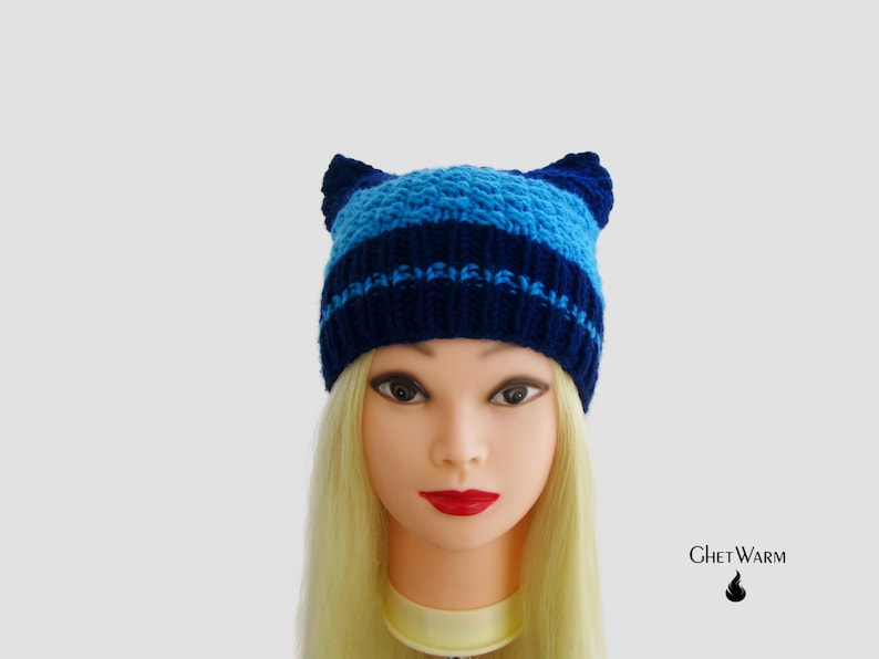 Cat Hat Hand Knit Cat Hat Hat Cat Ears Animal Ears Hat Etsy