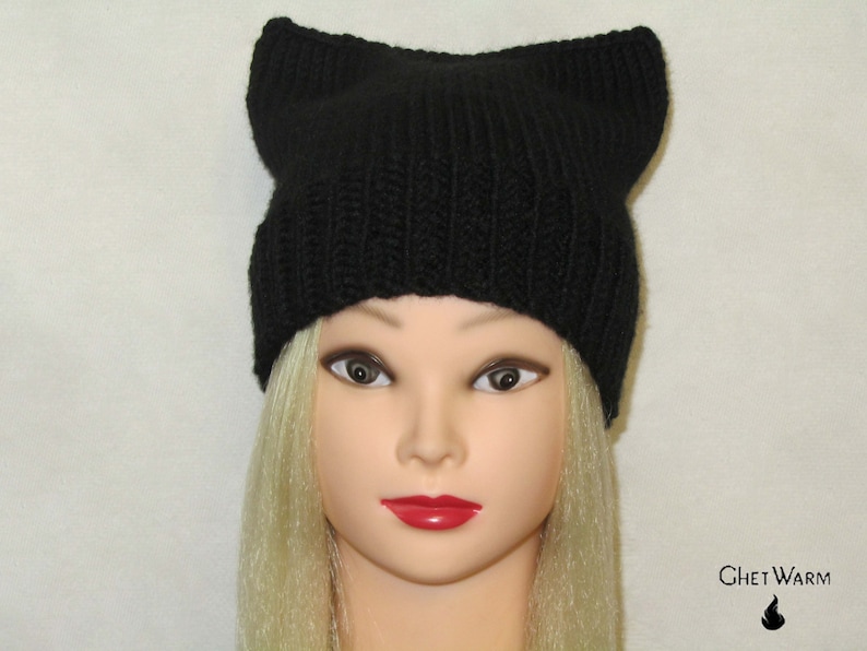 Cat Hat Kitty Ears Hat Cat Beanie Black Cat Hat Animal Etsy