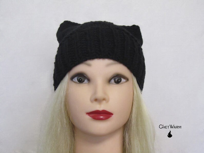 Hat Cat Girls Hats Ear Knit Cat Hat Knit Hat for Women Etsy