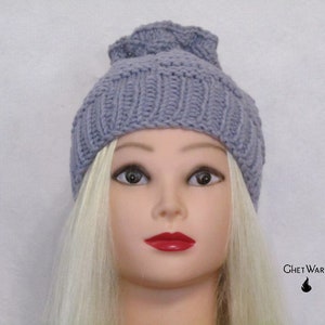 Wool Handmade Knitten Hat Transformer Scarf. Hair Bows. Gray Women Hat Transformer. Head Accessories. Ear Warmer. Winter Headdress. image 3