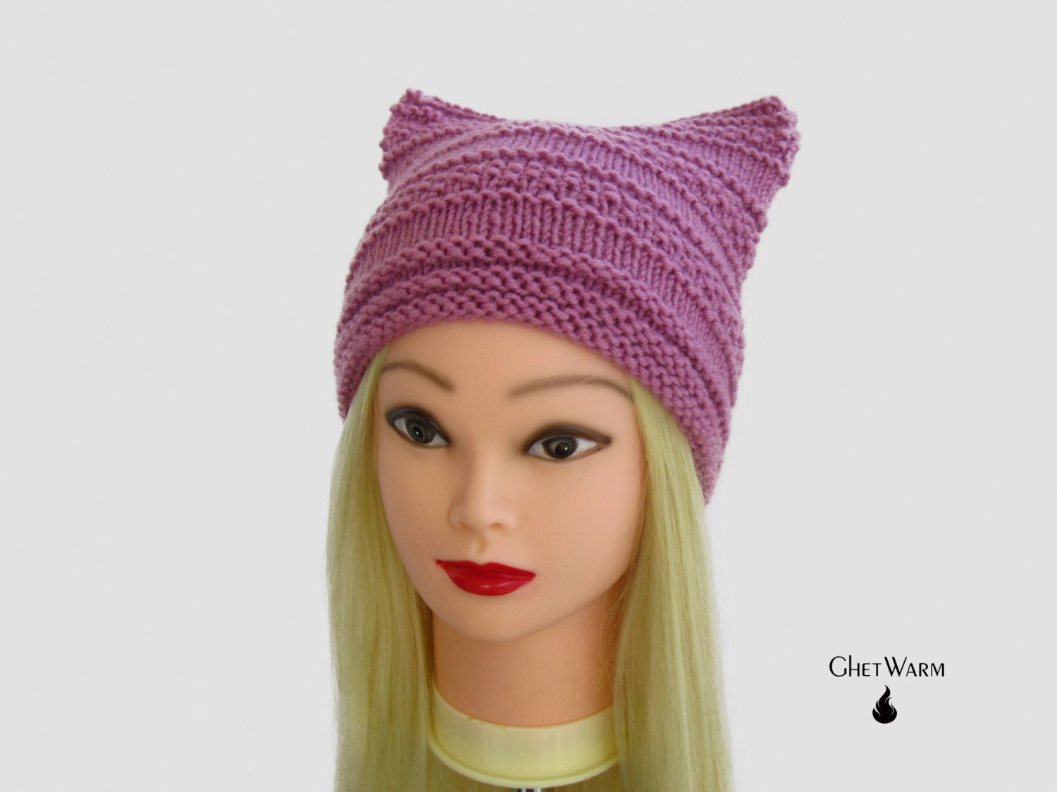 Cat Hat Pink Cat Ears Animal Ear Headband Knit Hats for Etsy