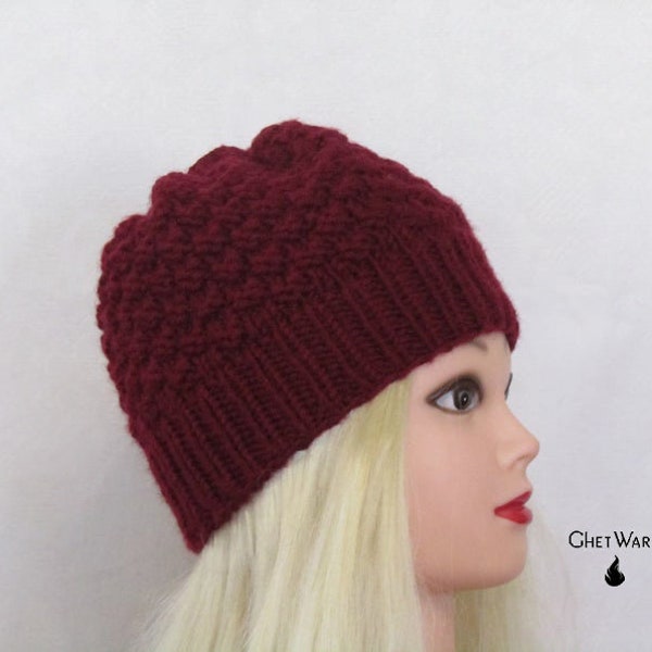 Wool woman warm Beanie hat. Hand knit hat. Winter Head accessories. Head warmer. Headdress. Ear warmer. Winter Gift for mom