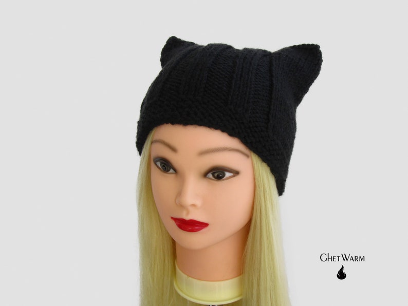 Cat Hat Girls Hats Animal Ear Knit Cat Ear Hat Knit Hat Etsy