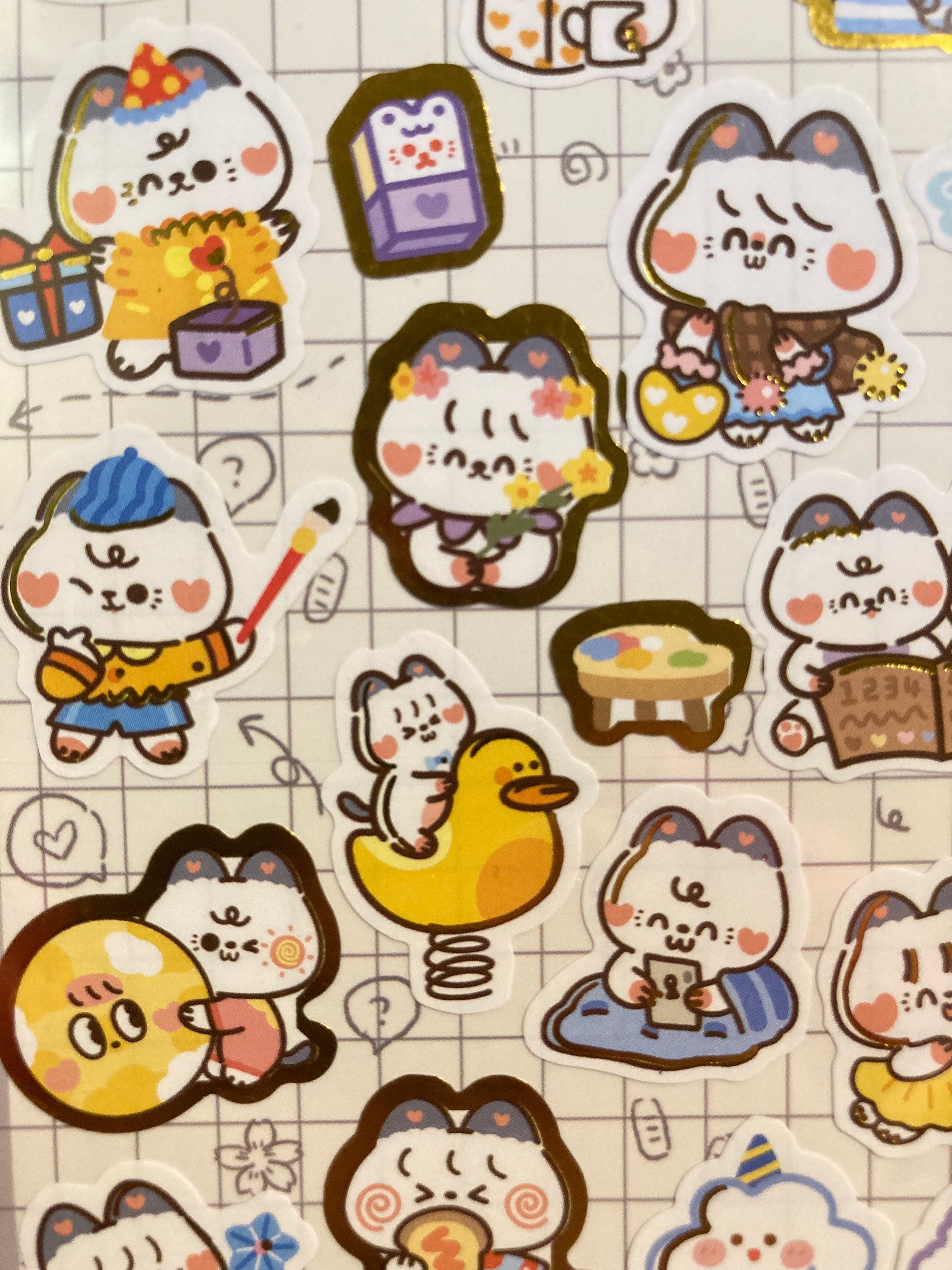 Kawaii cats sticker sheet kawaii sticker sheet | Etsy