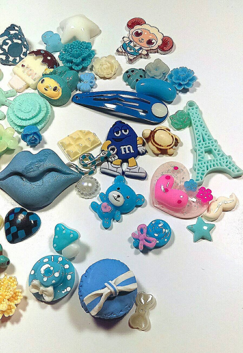 Mixed blue and white kawaii cabochons kawaii cabs kawaii | Etsy