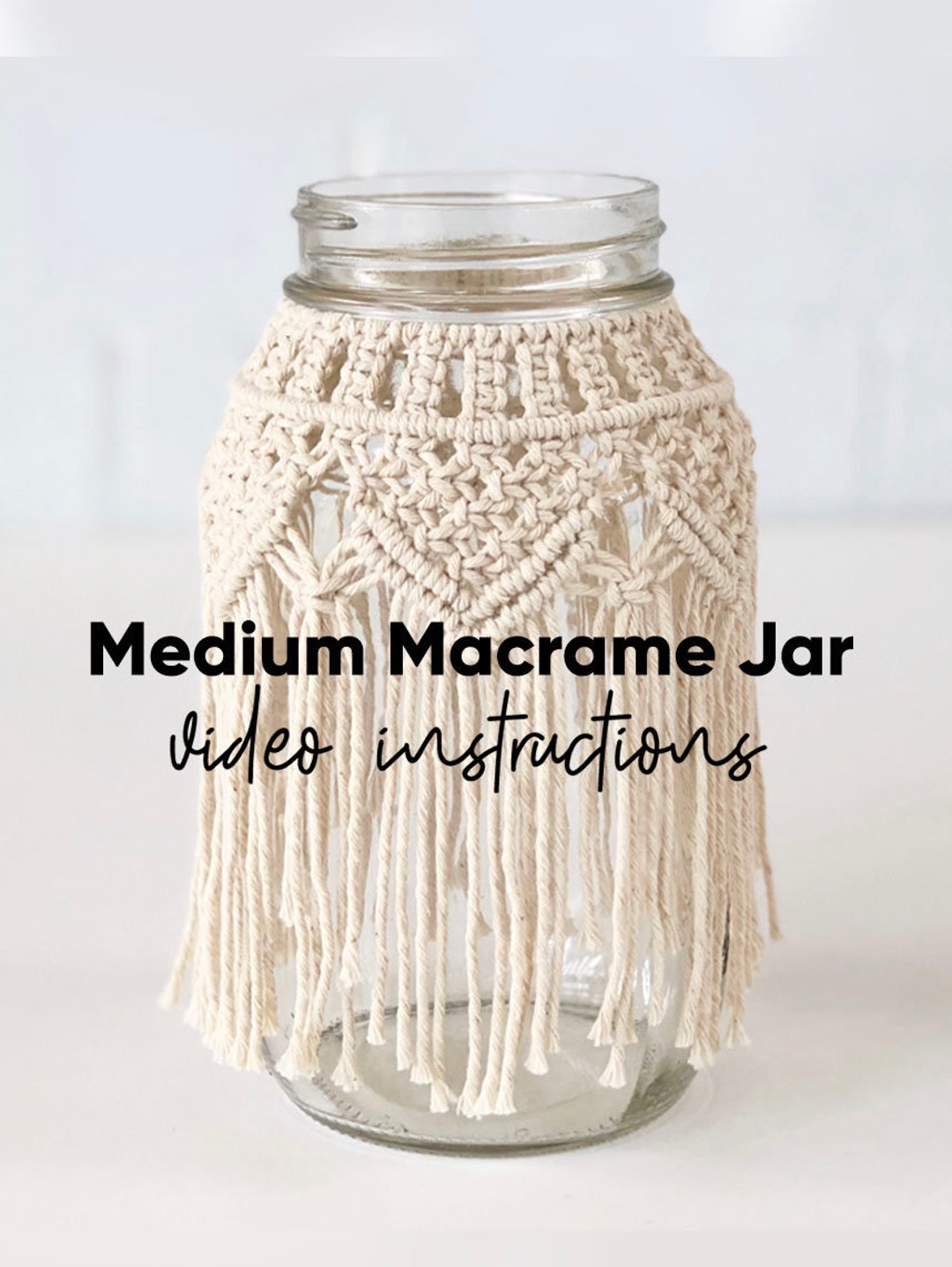 Video Tutorial Medium Macrame Jar Pattern Etsy Australia