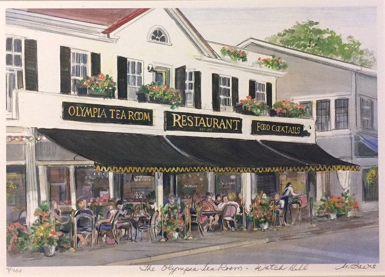 Olympia Tea Room Wall Art Of Watch Hill Rhode Island 11 X14 Matted Print Gift Priced Ready To Frame