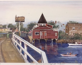 Kennebunkport in Summer, wall art of beautiful coastal town in Maine, Mother’s Day gift by Marilyn Davis, 11”x14” matted print.