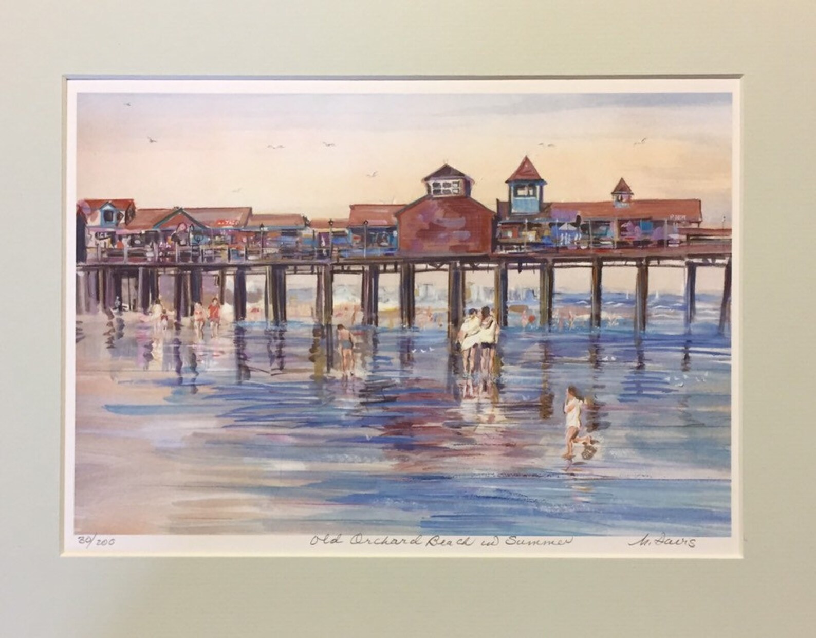 Maine Wall Art Old Orchard Beach in Summer Coastal Art Work Etsy