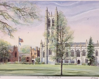 Trinity College, wall art private liberal arts college in Hartford Connecticut, gift-priced “11x14”matted print.