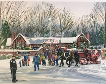 Torrington Celebration, wall art of Christmas Village, a tradition for many families to visit just before the holiday, starts  with a parade