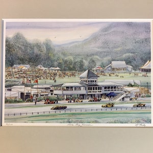 Lime Rock Race Track, Wall Art of Lakeville, Connecticut , beloved destination for racing fans. 11x14 matted Gerald Hardy art . image 3