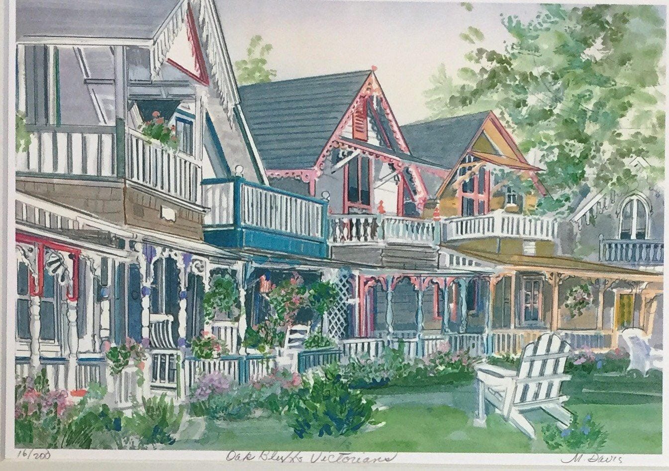 Wall art of Original Martha's Vineyard scene Oak Bluffs