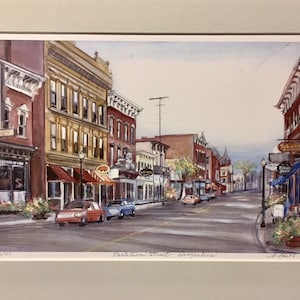 Saugerties New York, Partition Street, beautiful downtown wall art of Ulster County town along Hudson River, from original painting. image 4