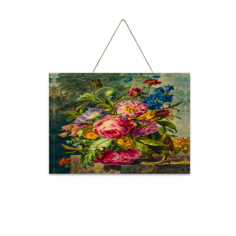Oil Painting Roses, Large Flower Painting, Oil Painting Printed, Fine Art Wall, Floral Wall Art Prints, Flower All Sizes Sign Wooden Plaque image 9